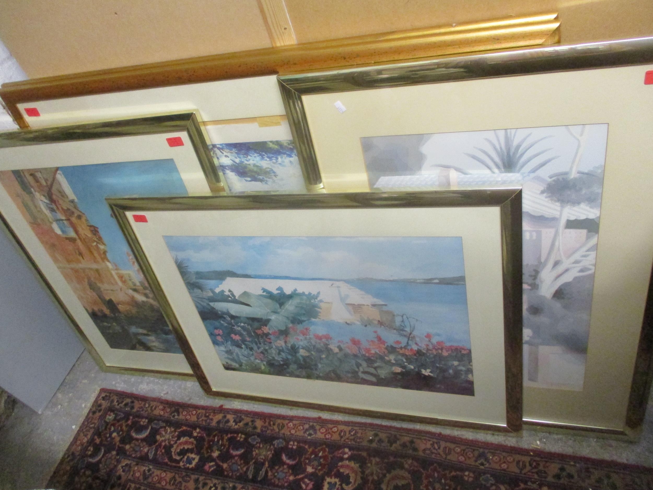 After Winslow Homer - a group of five framed and glazed prints of Bermuda scenes, the largest 73cm x