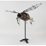 Matt Cobb, Riveting Welds - a sculpture of a bee in recycled coper and other metals, comprising of