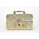 An early 20th century Jugendstil style miniature casket by Erhard & Sohne, with art nouveau stylised