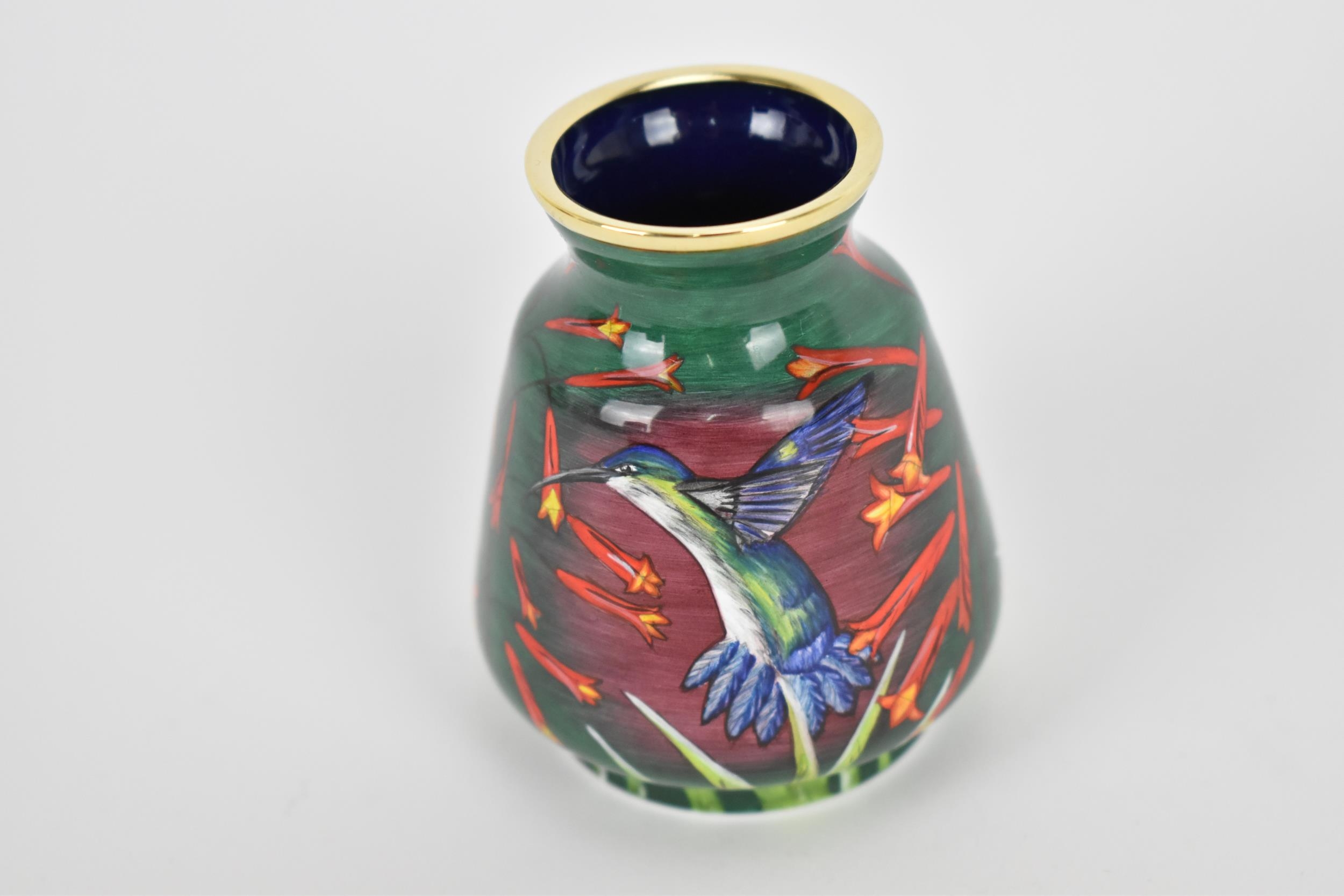 A Moorcroft Enamels Ltd limited edition miniature baluster vase, no. 4 out of 50, painted by Faye - Image 2 of 6