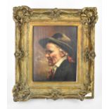 German or Dutch school, 19th Century portrait of a Tyrolean peasant smoking, in the style of Carl