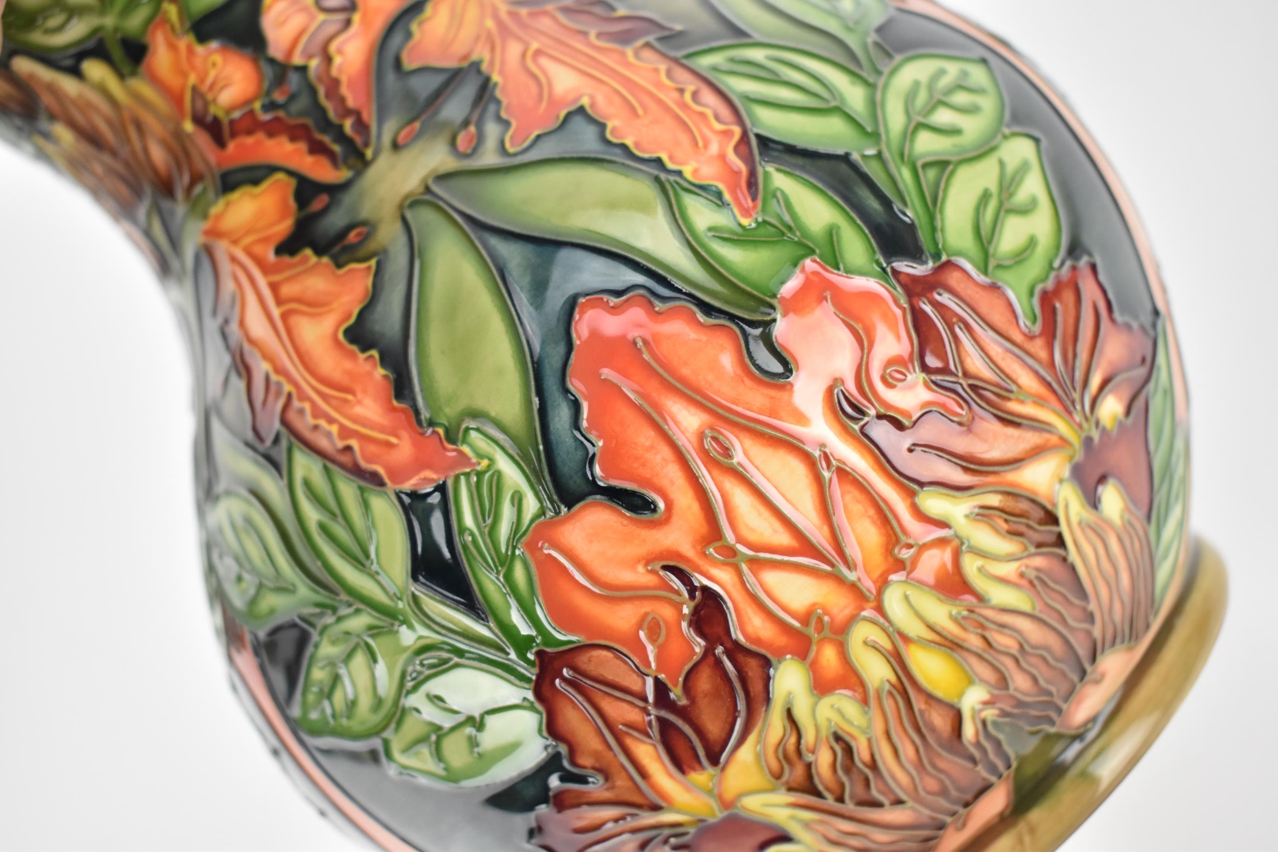 A late 20th century Moorcroft pottery vase designed by Philip Gibson, in the 'Flame of the Forest' - Image 2 of 5