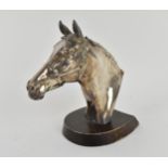 A late 20th century loaded silver model of a horse's head by Donald Brindley, Sheffield 1987,