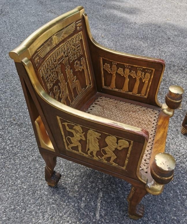 An Egyptian Revival reproduction Throne of Princess Sitamun, daughter of Pharaoh Amenhotep III ( - Image 2 of 6