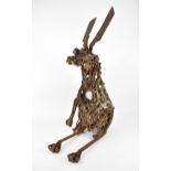 Matt Cobb, Riveting Welds - a sculpture of a rabbit in recycled metal objects to include spanners,