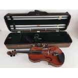 A Victorian period violin by Walter A. Mayson dated 1878, with full label to inside, the one piece