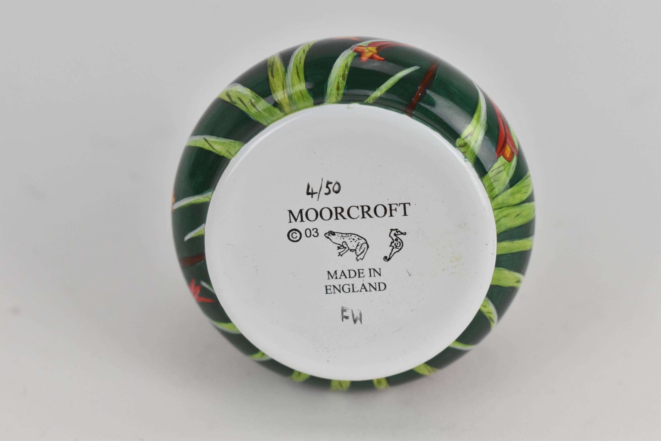 A Moorcroft Enamels Ltd limited edition miniature baluster vase, no. 4 out of 50, painted by Faye - Image 4 of 6