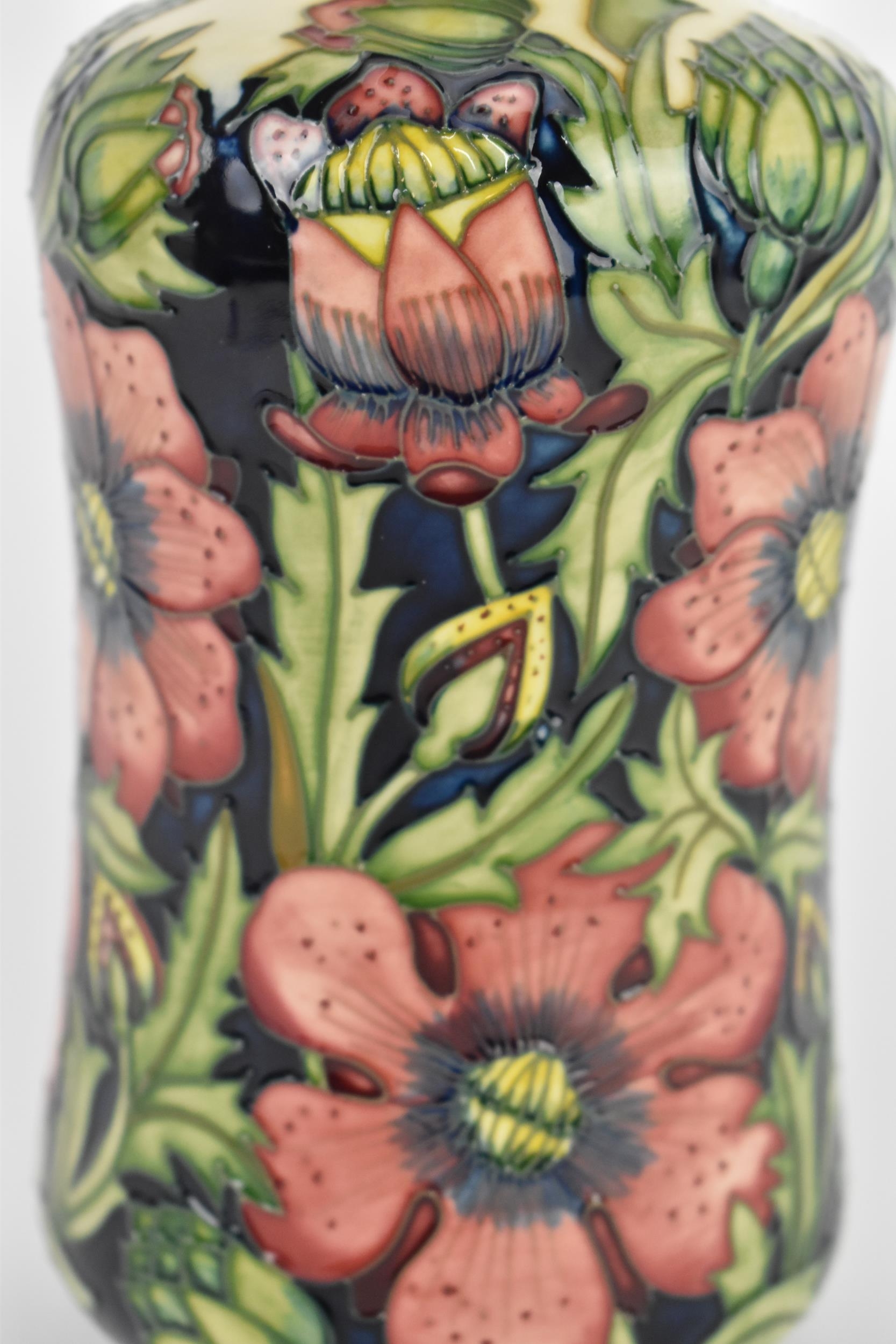 A Moorcroft pottery vase in the 'Pheasants Eye' pattern, designed by Shirley Hayes, 2000, with - Image 2 of 3