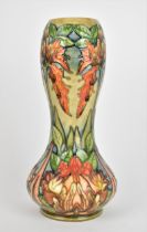 A Moorcroft pottery 'Flame of the Forest' vase designed by Philip Gibson, 1997, of waisted form, the