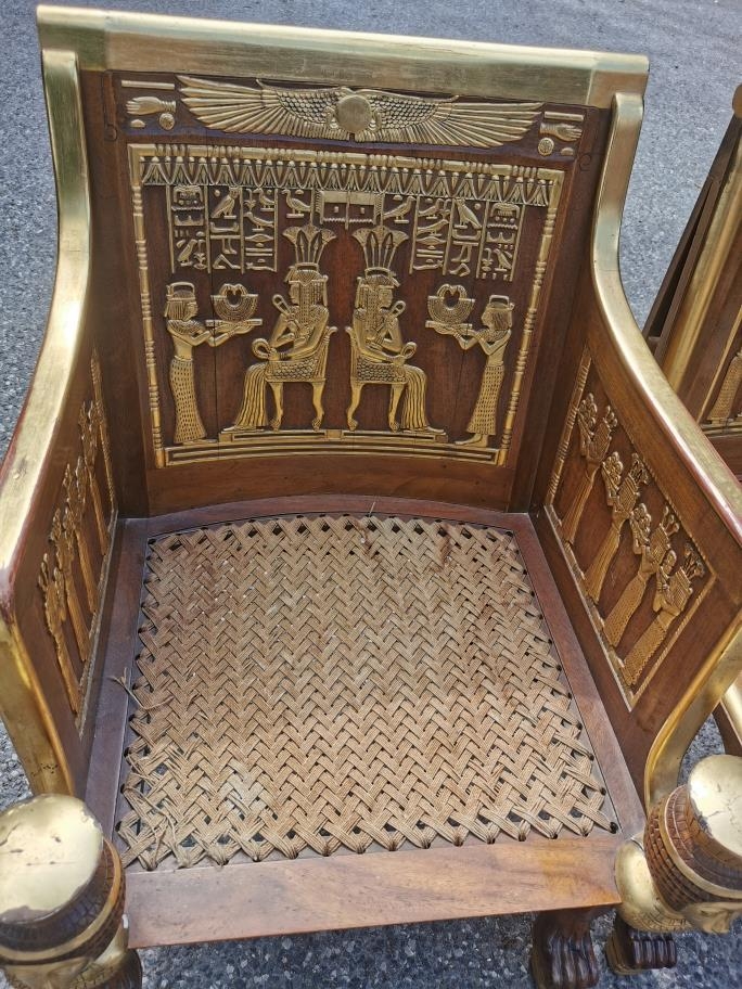 An Egyptian Revival reproduction Throne of Princess Sitamun, daughter of Pharaoh Amenhotep III ( - Image 6 of 6