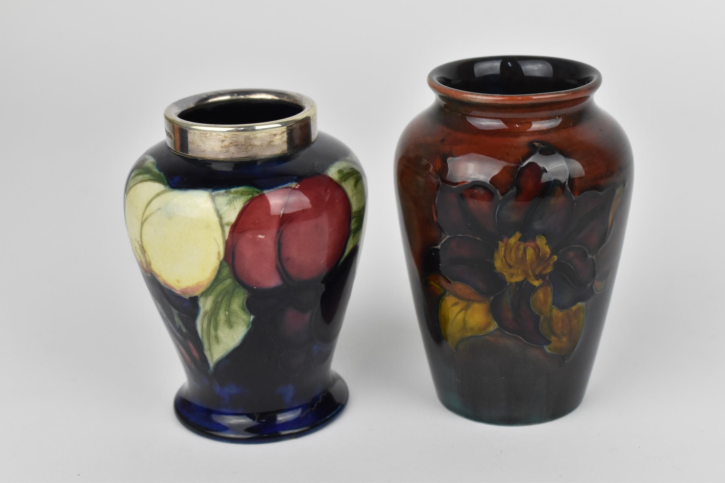 A Walter Moorcroft 'Clematis' pattern flambe vase, of tapered form with everted rim, the body with - Image 2 of 5