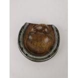 Robert 'Mouseman' Thompson of Kilburn (1876-1955), a carved oak and steel horseshoe pin tray, with