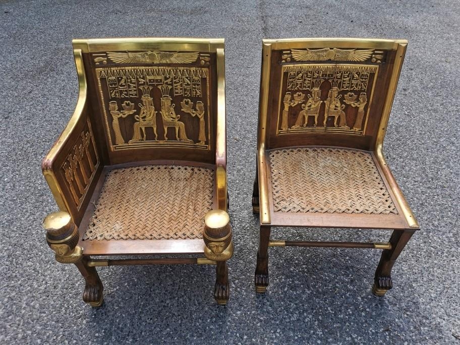 An Egyptian Revival reproduction Throne of Princess Sitamun, daughter of Pharaoh Amenhotep III (