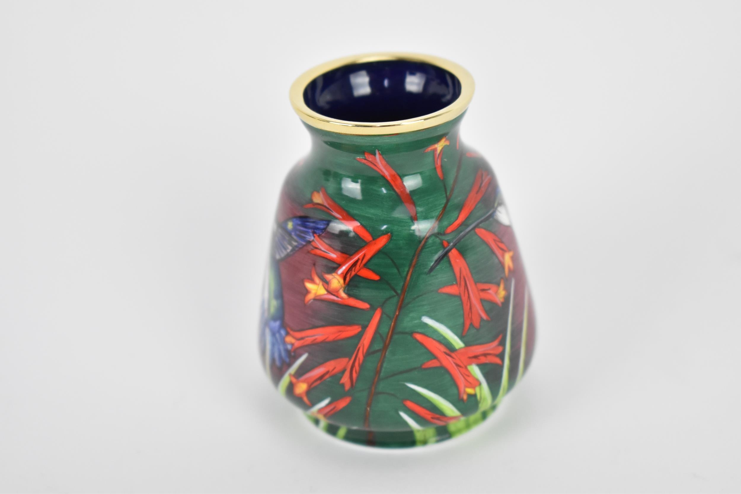A Moorcroft Enamels Ltd limited edition miniature baluster vase, no. 4 out of 50, painted by Faye - Image 3 of 6