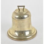 A George V silver novelty inkwell by A & J Zimmerman Ltd, Birmingham 1921, i the form of a bell, the