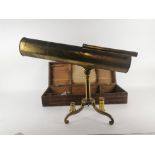An early 19th century brass Cassegrain reflector telescope by W. & S. Jones, Holborn, London, in