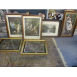 A group of late 19th/early 20th century framed and glazed prints to include a pair of engrave