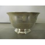 A Tiffany & Co silver bowl numbered 23614 to the base and engraved to the body, dated March 2001,