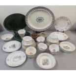 A mixed lot of ceramics to include Wedgwood Beatrix Potter items, a Wedgwood charger A/F, and