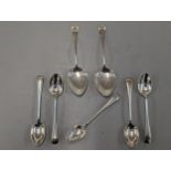 A group of 20th century silver spoons to include an engraved pair A/F Sheffield 1901, and a group of