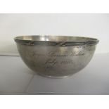 An early 20th century silver bowl, engraved with name and date, by Walker & Hall, hallmarked 1910,