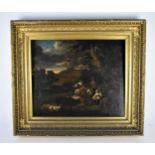 Continental School, 18th century possibly Italian, depicting a pastoral scene with a shepherd,