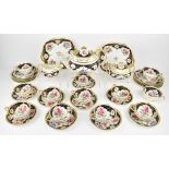 A 19th century Rockingham porcelain hand painted tea service