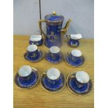 A Carlton Ware Mikado pattern coffee set to include a coffee pot, cream jug and sugar Location: 9.3