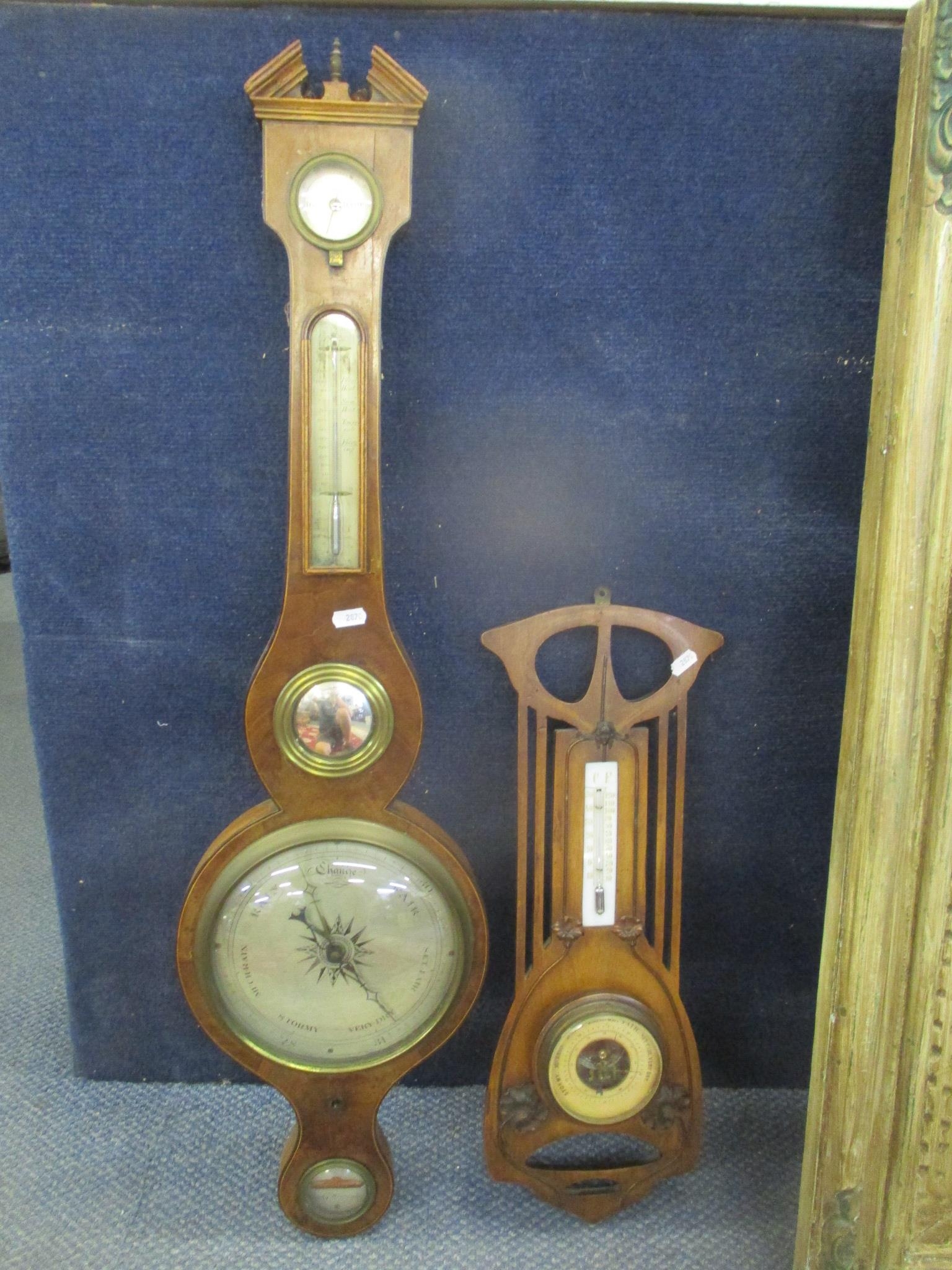 Two barometers to include a Regency example and an Art Nouveau barometer Location: