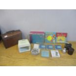 A mixed lot to include a Huntley and Palmer's biscuit tin in the form of a briefcase, a Solar 3