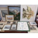 Pictures to include Barbra Robertson - signed print, Will Henderson, engravings prints and others