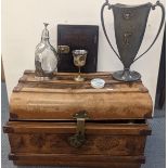A mixed lot to include a 1925 International Boxing Tournament Trophy, a dimple decanter with