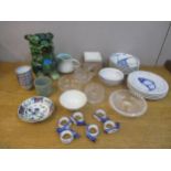 A mixed lot of Chinese, Asian and British ceramics and glass, to include a Dog of Fo, Poole two-tone