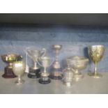 A group of silver and silver plated WI trophy cups to include Bucks WI Drama Challenge Cup, The