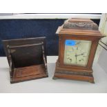 A Victorian mahogany cased Elkington & Co Ltd mantel clock with silvered Roman dial having Fast-Slow