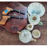 A collection of Belleek china to include two 'original' Mod2 air pistols Location: