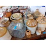 A vintage M&D biscuits, crisps glass shop storage jar without lid and a quantity of early 20th