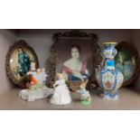 Collectables to include three framed portraits, a Royal Doulton 'Amanda' figure and a Beswick
