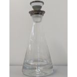 A Broadway & Co silver mounted pyramid glass decanter, having Birmingham 2001 hallmarks Location: