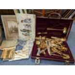 A mixed lot to include a cased Solingen cutlery set, Babycham glasses, photographs and other items