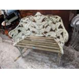 A Victorian style cast metal Coalbrookdale Fern design two seater bench, 88cm h x 114cm w Location: