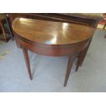 A Georgian mahogany fold over card table, 71cm h x 84cm w Location: