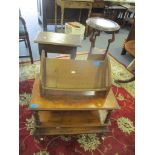 Mixed furniture to include an early 20th century oak bookstand, Victorian Canterbury converted