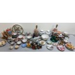 A mixed lot of Chinese and Japanese ceramics to include ginger jars, bowls, teacups and plates,