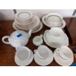 A Coalport Countryware white ground tea set, six setting, with cabbage leaf design together with a