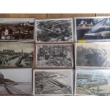 Early to late 20th century postcards to include 1902 Lowestoft ware damage to the shoreline and