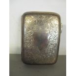 An early 20th century silver cigarette case hallmarked Birmingham 1901, 68.5g Location: