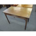 A 19th century oak side table on block shaped legs, 72cm h x 100.5cm w Location: