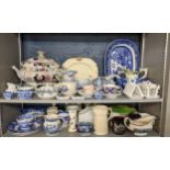 A mixed lot of Victorian and later ceramics to include a Stone china soup tureen and stand, pair