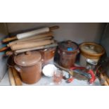 A quantity of early 20th century and later stoneware storage jars to include one advertising jar